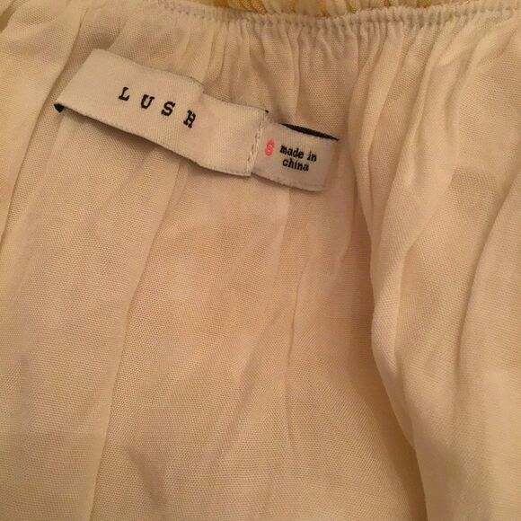 Lush Puff Sleeve Sunshine Plaid Gingham Mini Dress in Yellow - Picture 5 of 6